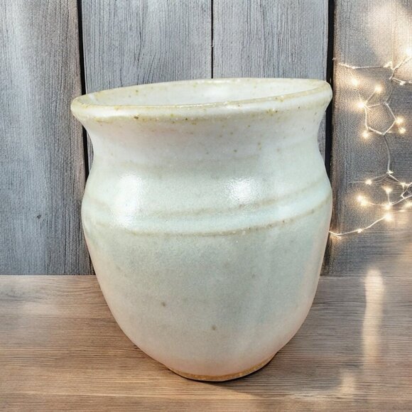Vintage Hand Made Studio Art Pottery Bud Vase Toothpick Holder Stoneware Signed - Picture 1 of 10